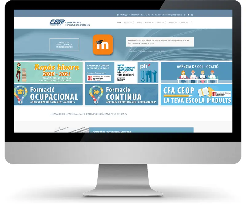 Imatge de CEOP disseny web dins de monitor