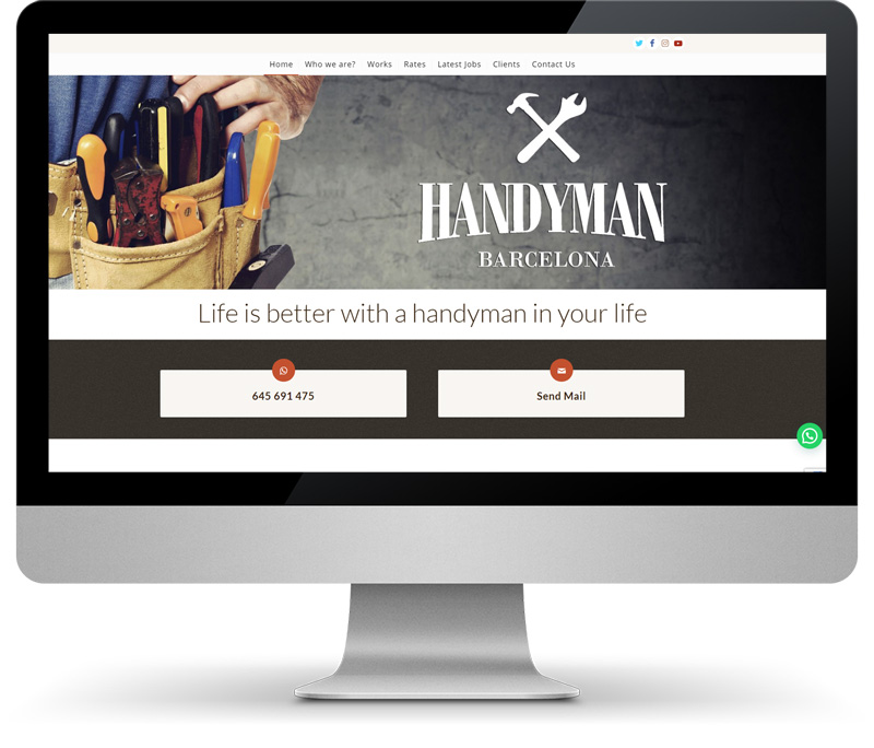 Handyman Barcelona imagen web en monitor Mandigit disseny