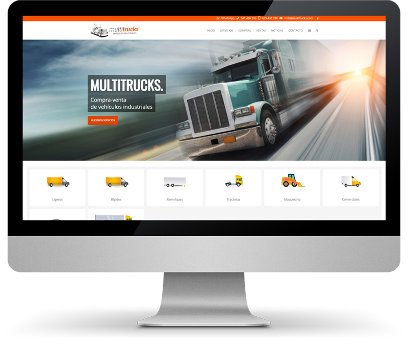 Multitrucks vista en monitor disseny web